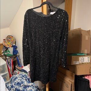 Black Sequin Dress